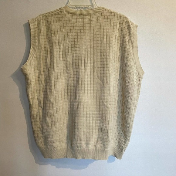 Vintage 2XLT Paulo Avanti Sweater Vest Cream Acrylic V Neck 1980s Lightw… - Picture 3 of 5